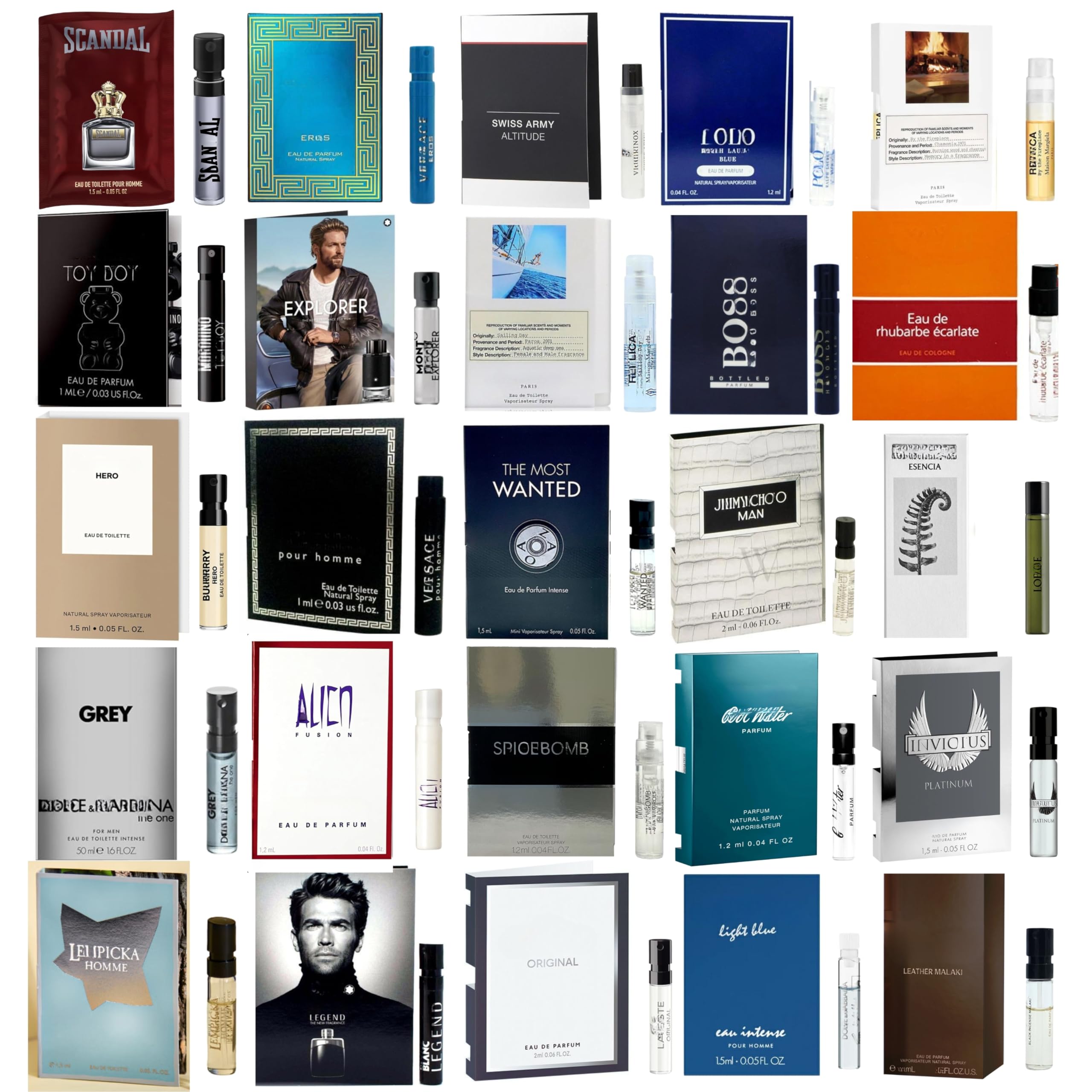 Fragancias Infinite Scents: muestra de perfume para hombre con 12 marcas.