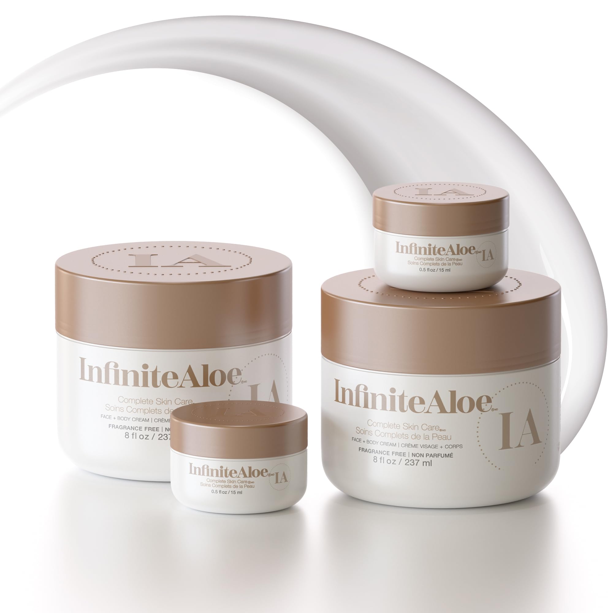 InfiniteAloe: bote de crema facial y corporal para hidratación profunda y duradera.