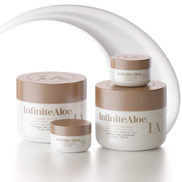InfiniteAloe: bote de crema facial y corporal para hidratación profunda y duradera.