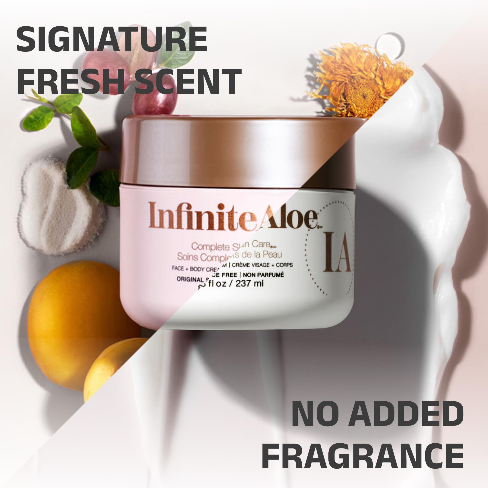 InfiniteAloe: crema todo-en-uno para rostro y manos, simplifica la rutina.