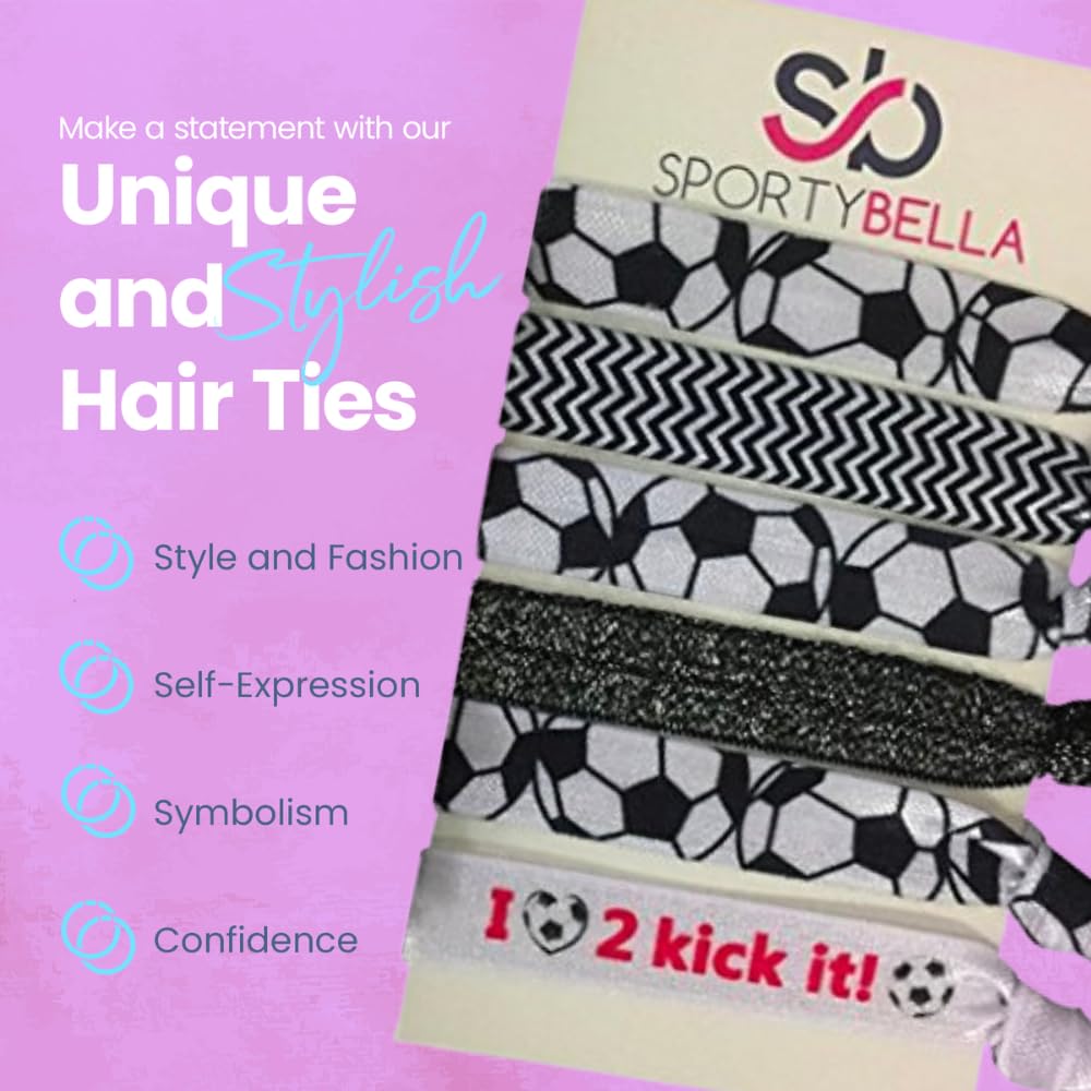 Sportybella pack de 6 gomas pelo para fútbol, colores vivos.