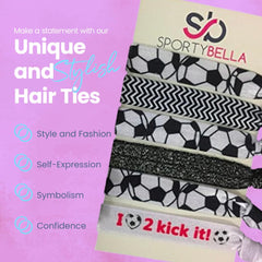 Sportybella pack de 6 gomas pelo para fútbol, colores vivos.