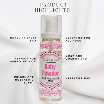 Infinix Baby Powder Bruma, spray portátil para uso rápido y discreto en cualquier lugar.