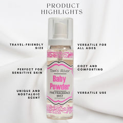 Infinix Baby Powder Bruma, spray portátil para uso rápido y discreto en cualquier lugar.