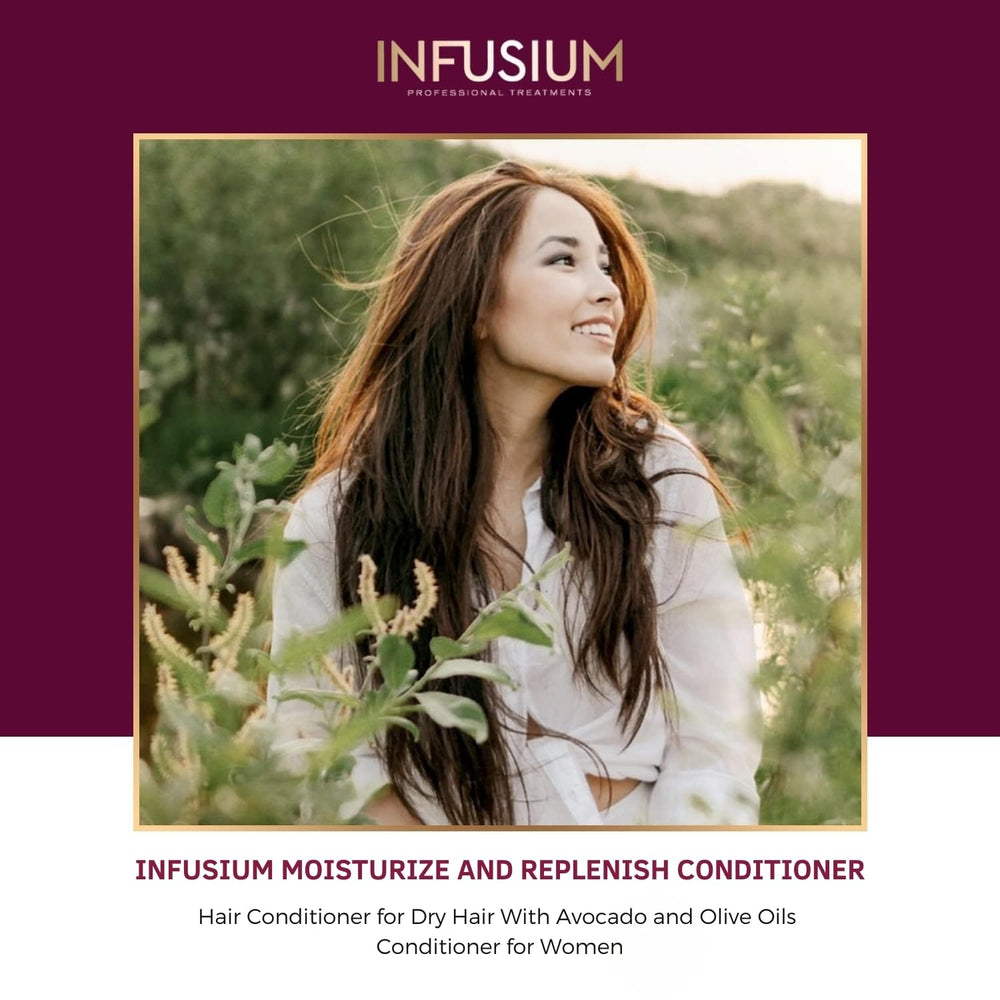 Infusium: acabado sedoso con brillo saludable en el cabello.
