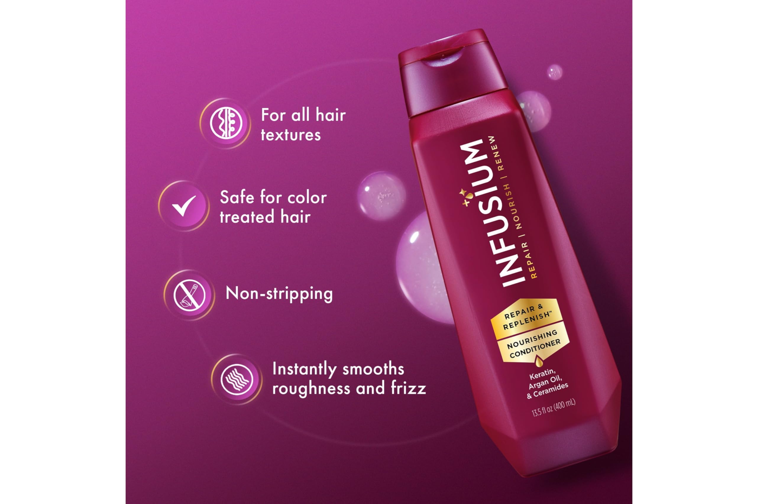 Conjunto champú y acondicionador Infusium, rutina de cuidado esencial.