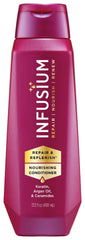 Infusium: botella de acondicionador para revitalizar cabello dañado y aportar brillo.