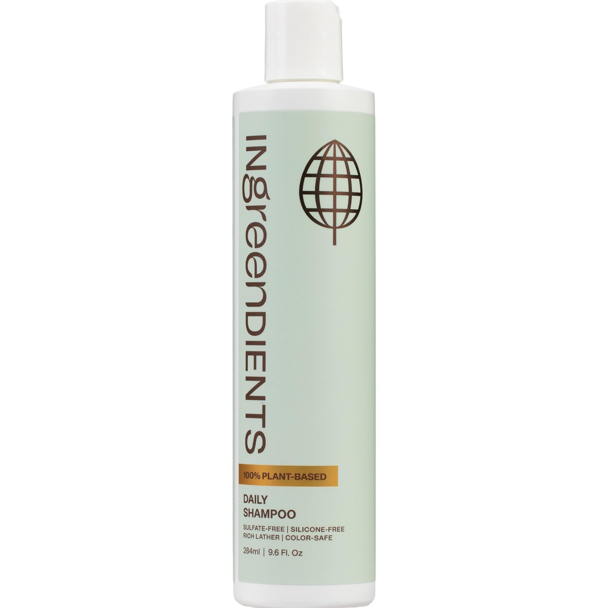 Ingreendients champú natural, botella frontal para cabello suave y cuero cabelludo saludable