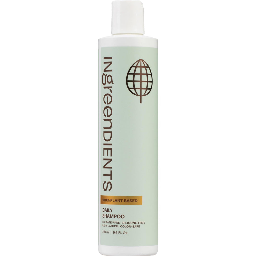 Ingreendients champú natural, botella frontal para cabello suave y cuero cabelludo saludable