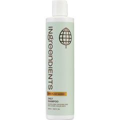 Ingreendients champú natural, botella frontal para cabello suave y cuero cabelludo saludable