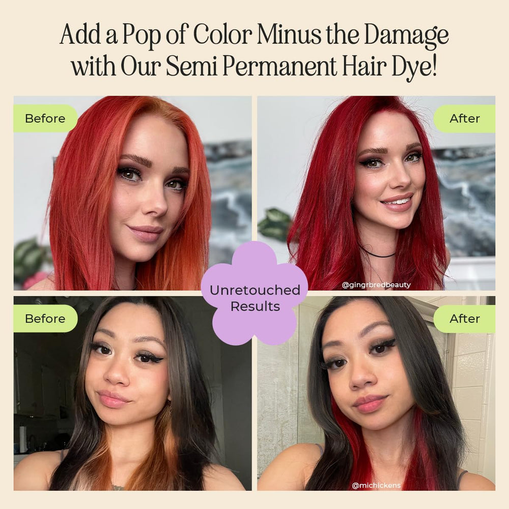 Aplicación sin mezcla: deposita color Rojo Rubí con acondicionador.