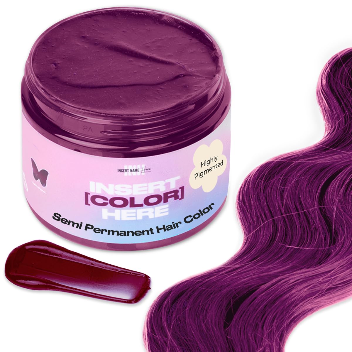 INH color deposito granate violeta: acondiciona y aporta brillo temporal.