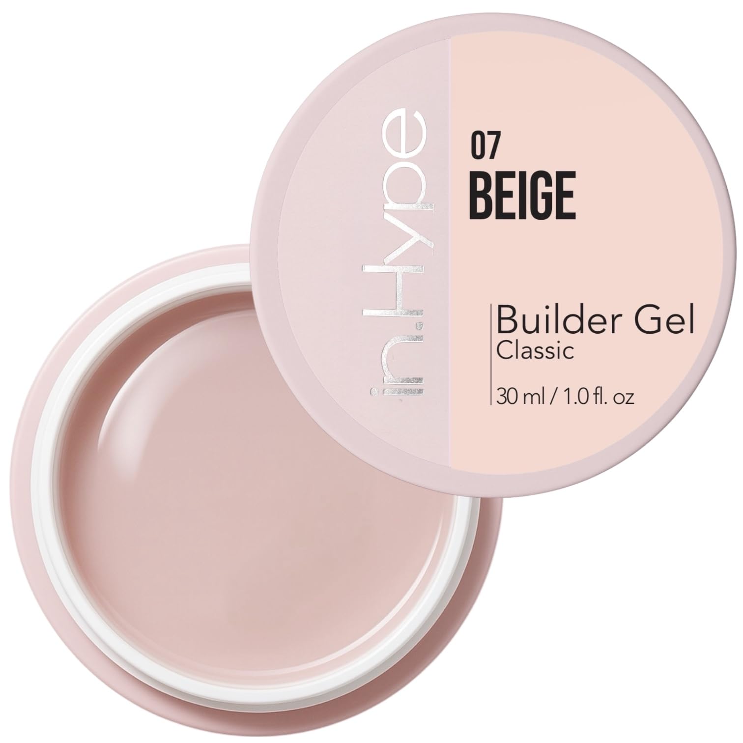 IN.HYPE UV/LED Hard Builder Gel balance beige para cobertura total y acabado suave