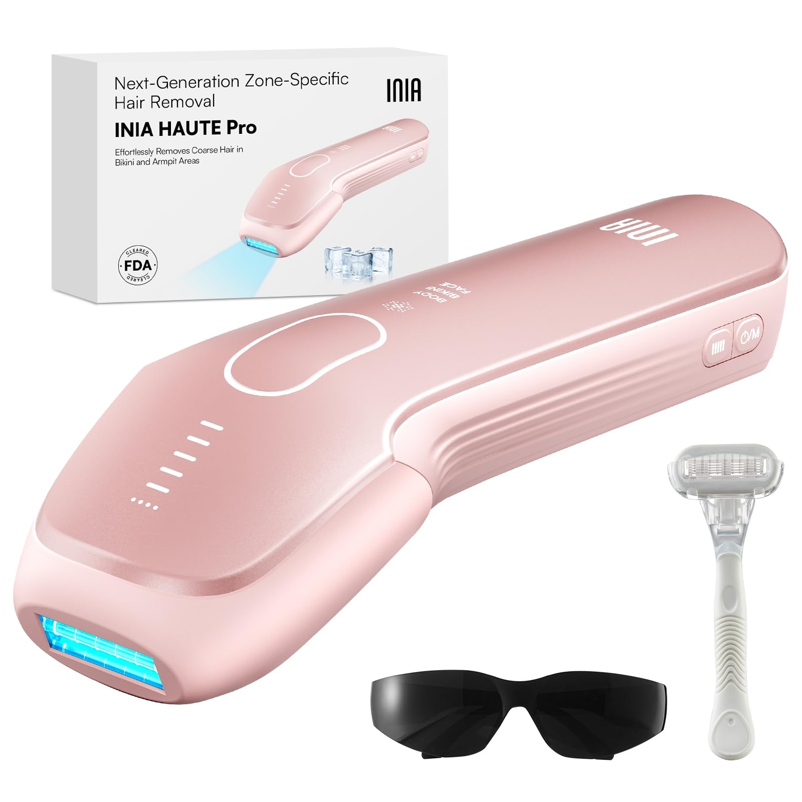 INIA HAUTE Pro con luz-IPL para depilación casera segura y eficaz.