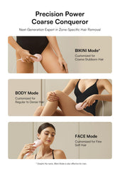 INIA HAUTE Pro en modo bikini para eliminar vello grueso en zonas sensibles.