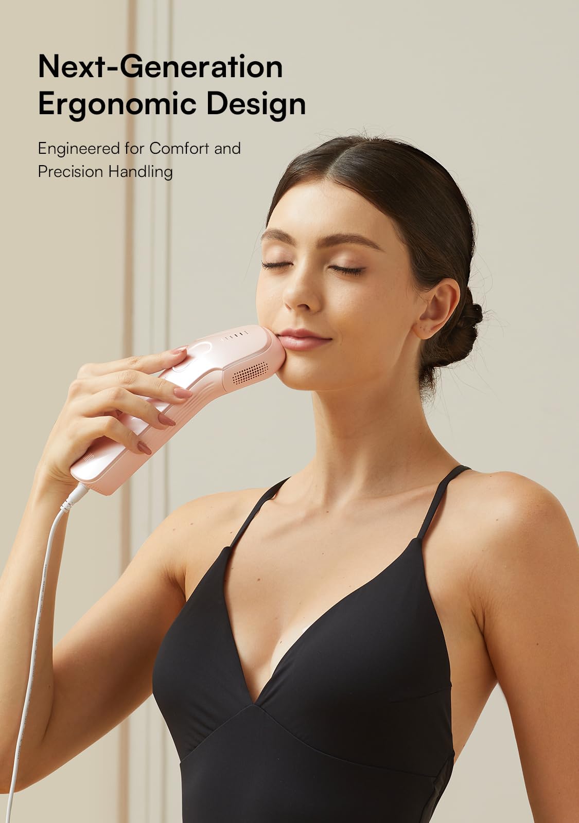 INIA HAUTE Pro modo facial para depilación suave de vello fino.