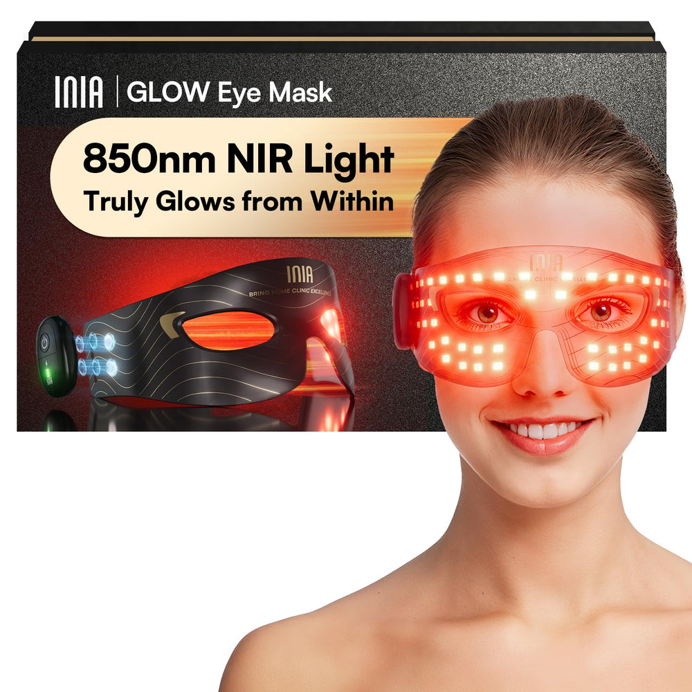 Masque INIA Yeux avec lumière rouge, soin ciblé pour le contour des yeux.