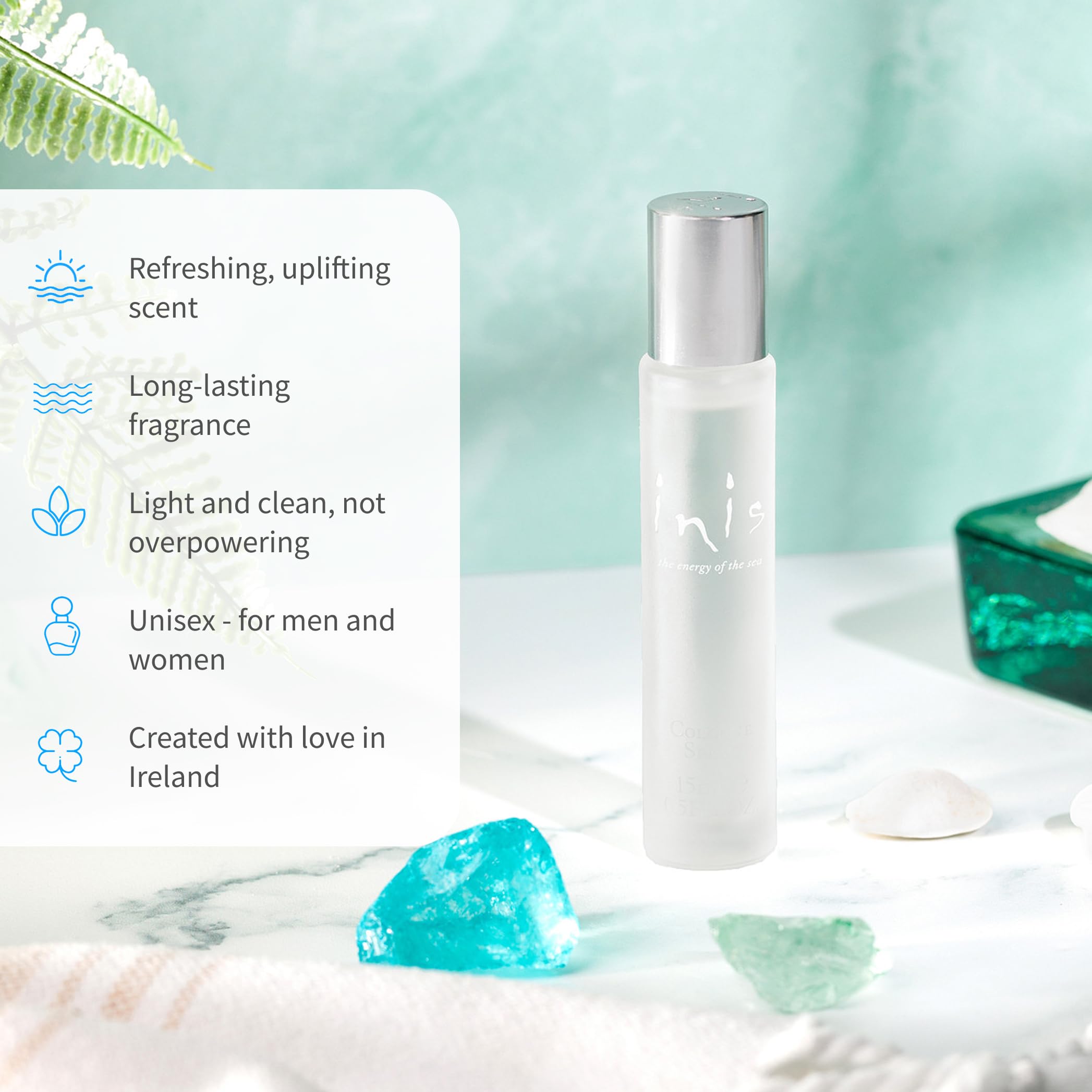 Inis Energy of the Sea, frasco esmerilado que transmite frescura.