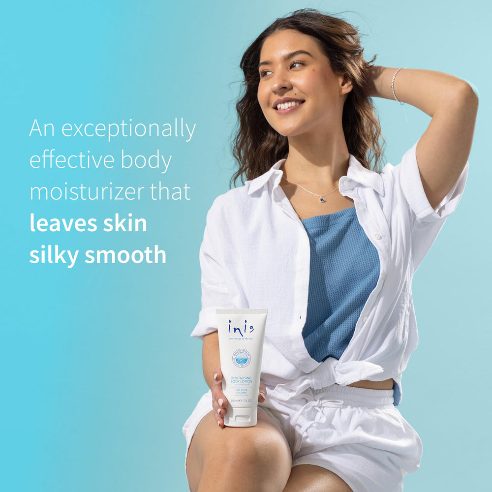 Inis Energía del Mar loción con vitamina E, crema sedosa para piel sana.