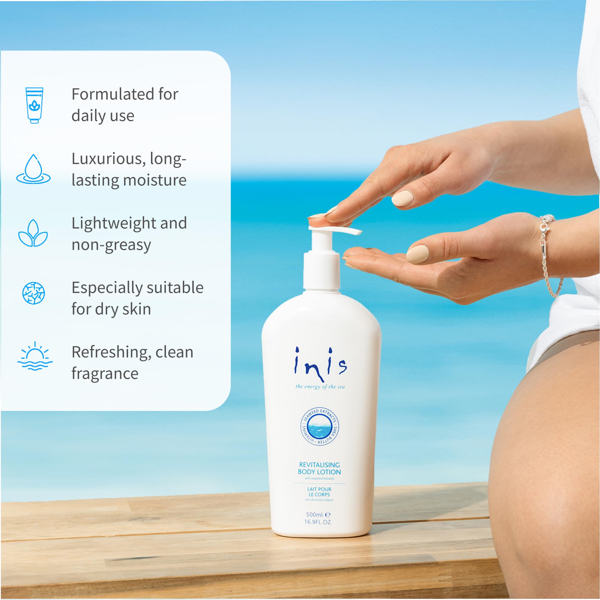 Inis avec vitamine E, soin nourrissant et protecteur pour la peau.