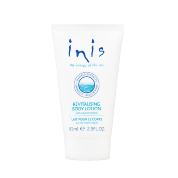 Inis loción corporal revitalizante, botella de viaje, brinda hidratación ligera para la piel.