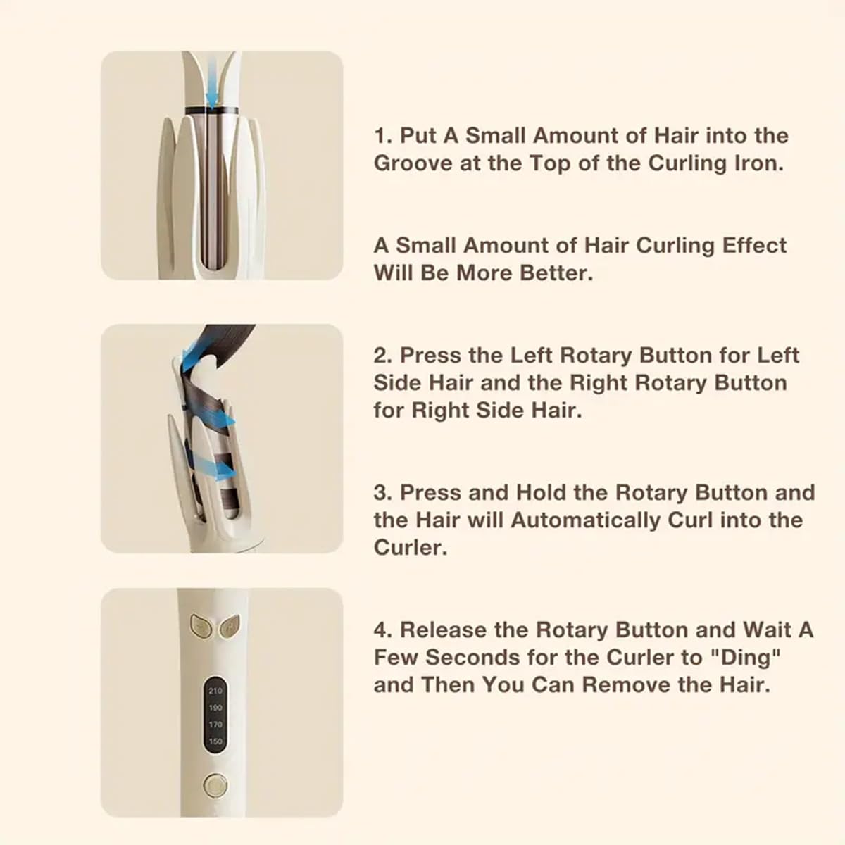 INK-EEZE rizador automatico ceramico para rizos uniformes con calor suave.