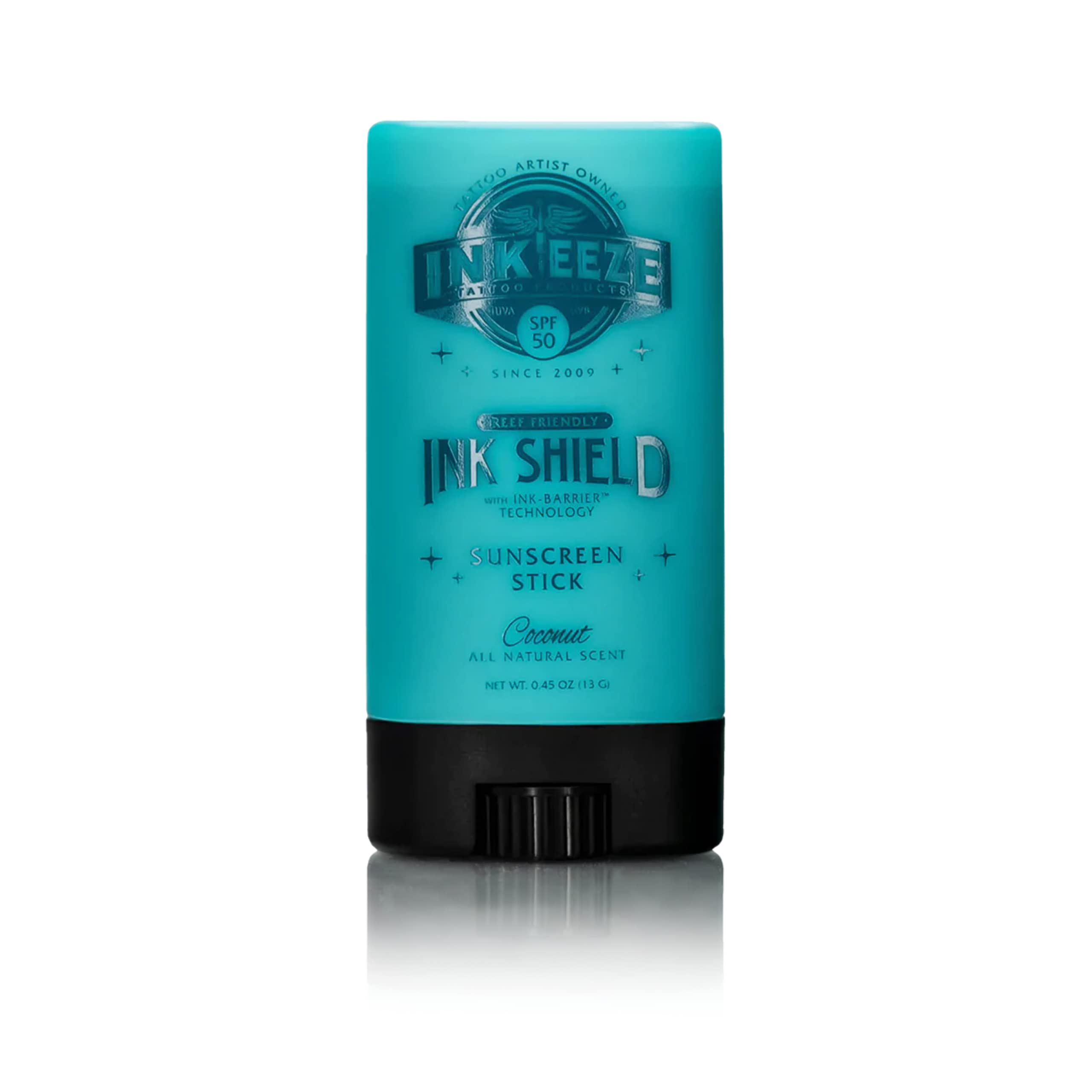 INK-EEZE Stick protección UV SPF50, aplicación rápida y transparente.