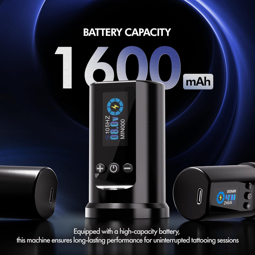 Batería de INKin 1600 mAh ofrece largas horas de uso y monitoreo de batería.