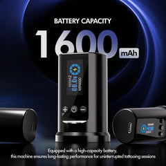 Batería de INKin 1600 mAh ofrece largas horas de uso y monitoreo de batería.