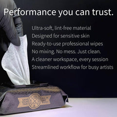 Emballage triple-pack des lingettes CleanSkin prêt à l’emploi.