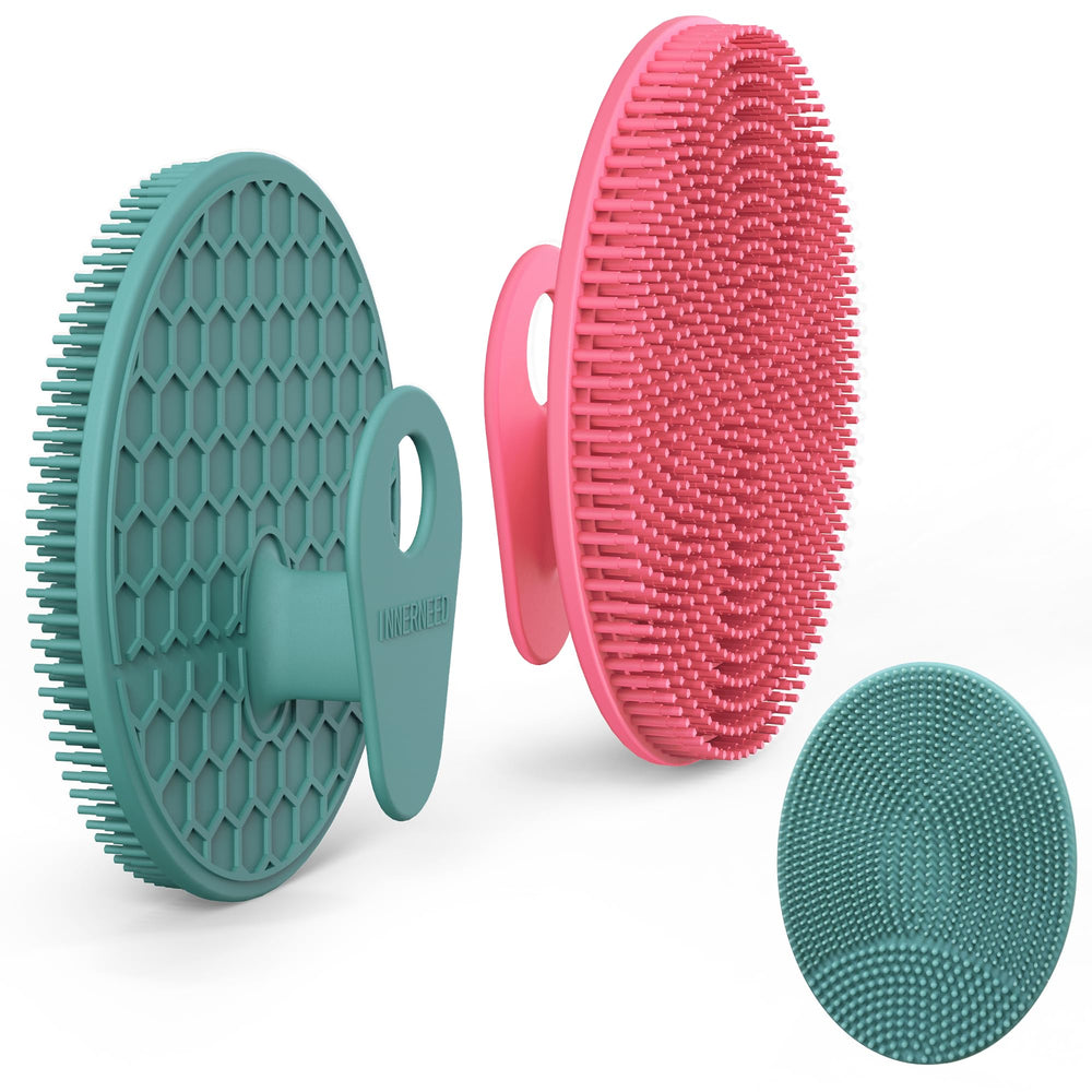 INNERNEED diseño higiénico, silicona de grado alimentario, enfoque verde oscuro y rosa.