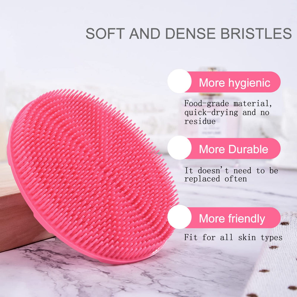 INNERNEED pack-4 silicona ducha muestra el conjunto de cuatro cepillos para ducha.