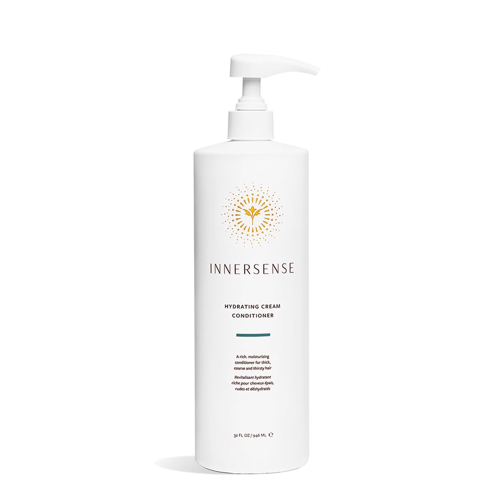 INNERSENSE acondicionador crema hidratante 32oz, botella, hidrata cabello grueso y suave