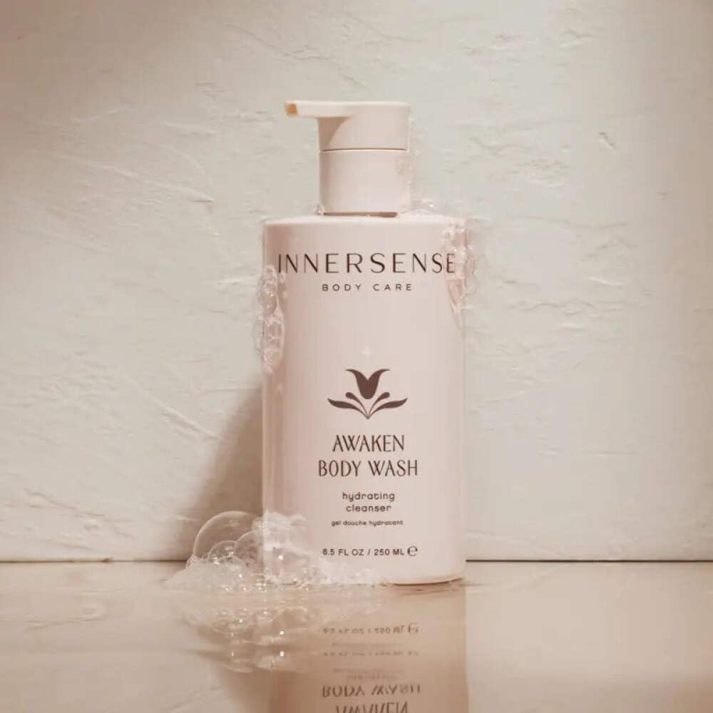 Swirls of Meyer lemon fragrance from INNERSENSE Awaken Body Wash