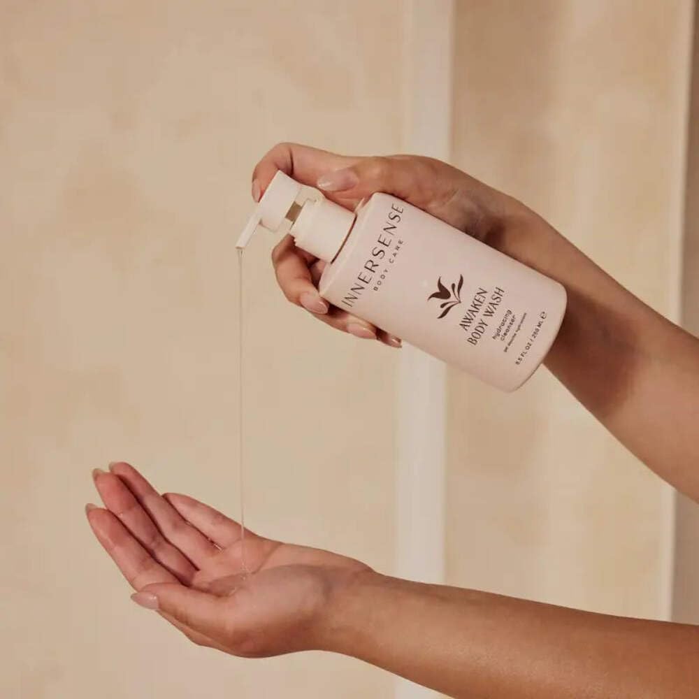 Close-up of rich lather from INNERSENSE Awaken Body Wash