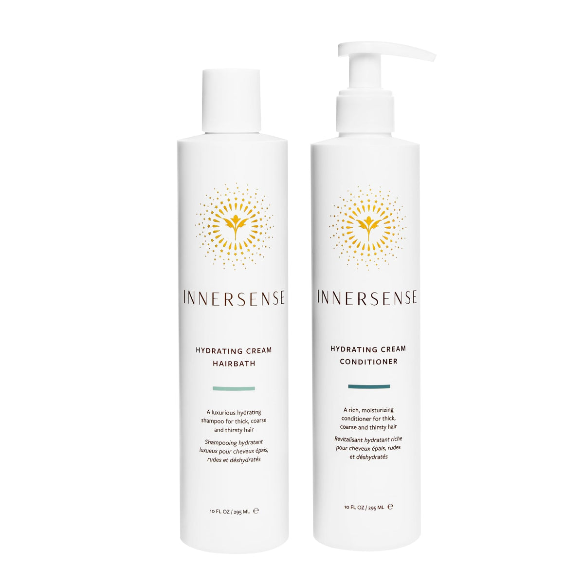 INNERSENSE - Bouteilles de shampoing et conditionneur hydratants pour cheveux secs.