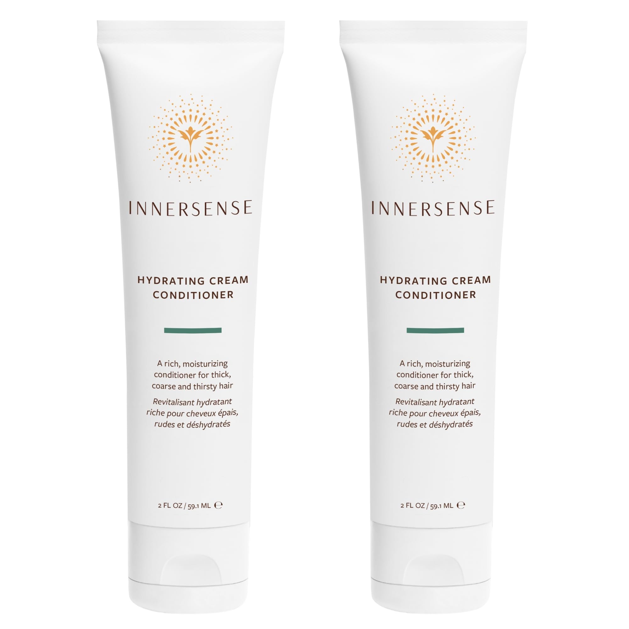 Acondicionador INNERSENSE, frasco frontal, hidratación profunda para cabello seco y grueso.