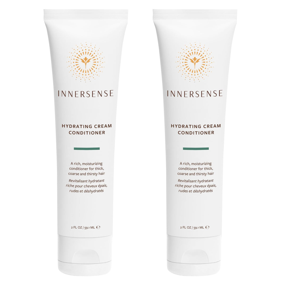 Acondicionador INNERSENSE, frasco frontal, hidratación profunda para cabello seco y grueso.