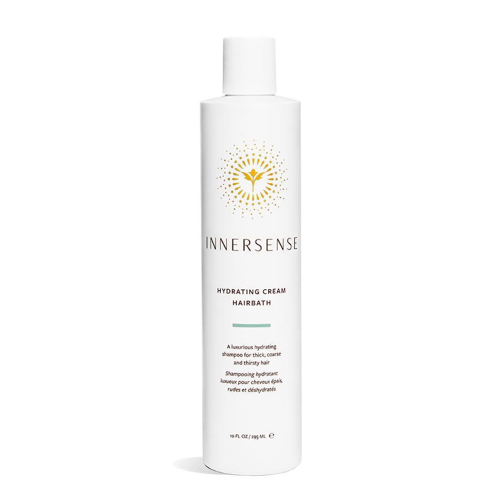 INNERSENSE hidratante shampoo botella-derramando, cabello sediento con suavidad y brillo.