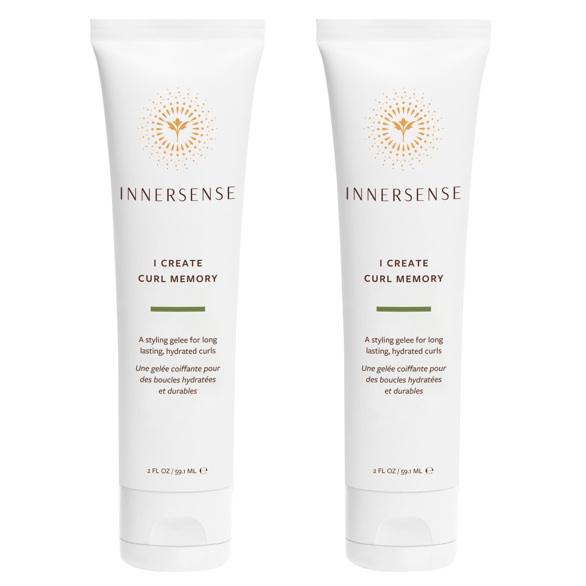 INNERSENSE I Create Curl Memory Gel frente del envase, hidratación y memoria de rizos.
