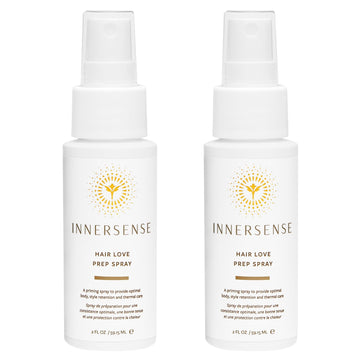 INNERSENSE Prep Spray, botella frontal, ofrece cuerpo y retención de peinado.
