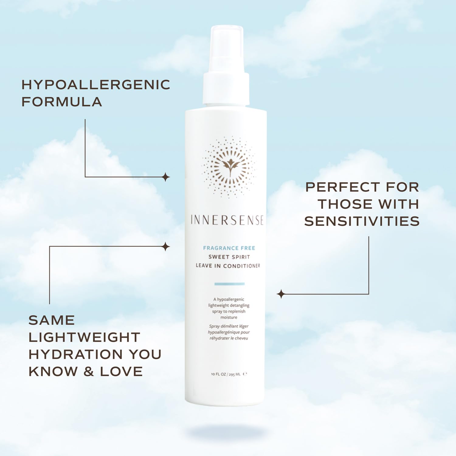 INNERSENSE Sweet Spirit, hidratacion ligera, acondiciona y nutre el cabello de forma ligera.