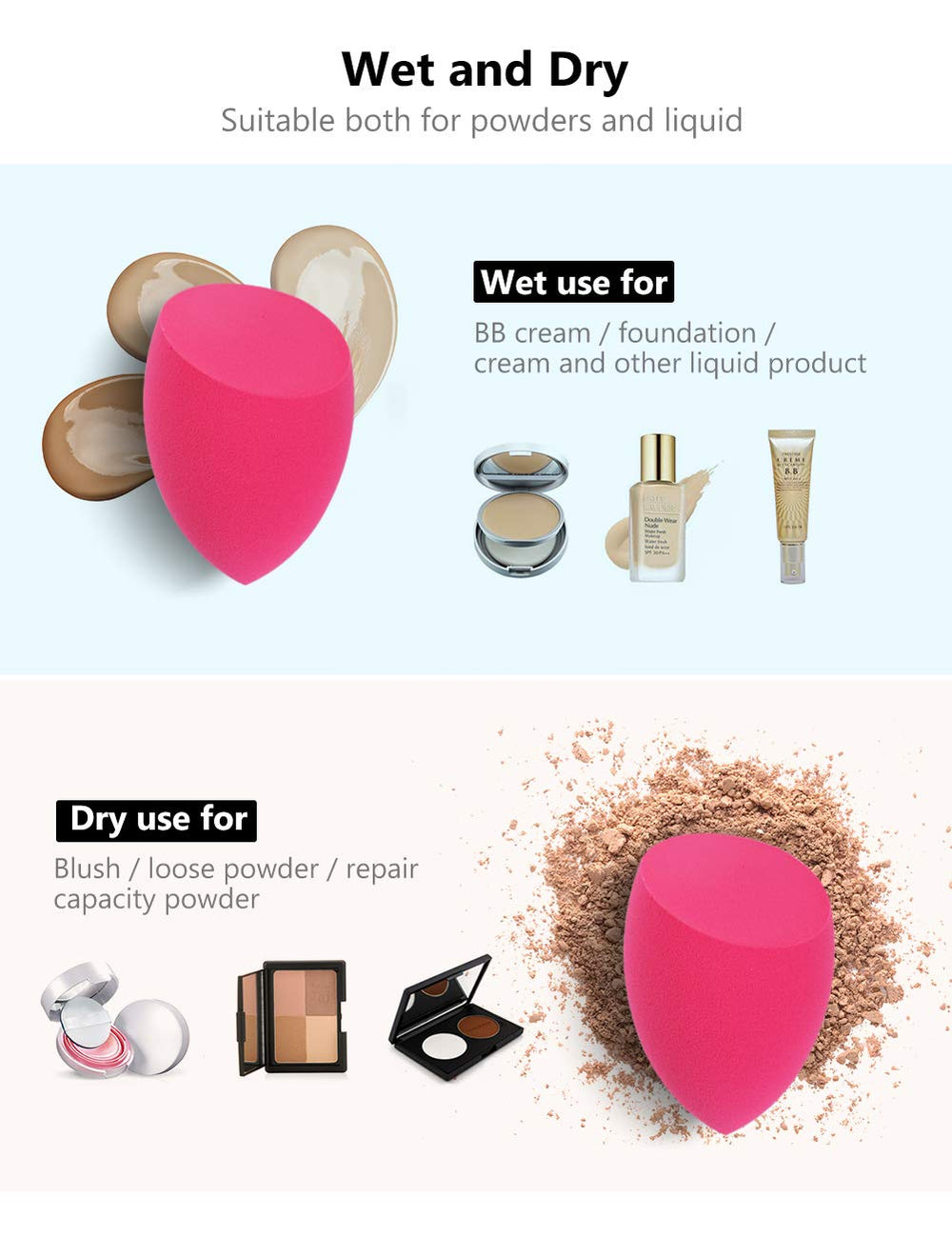Esponja de maquillaje InnoGear con forma angular para contornos precisos.