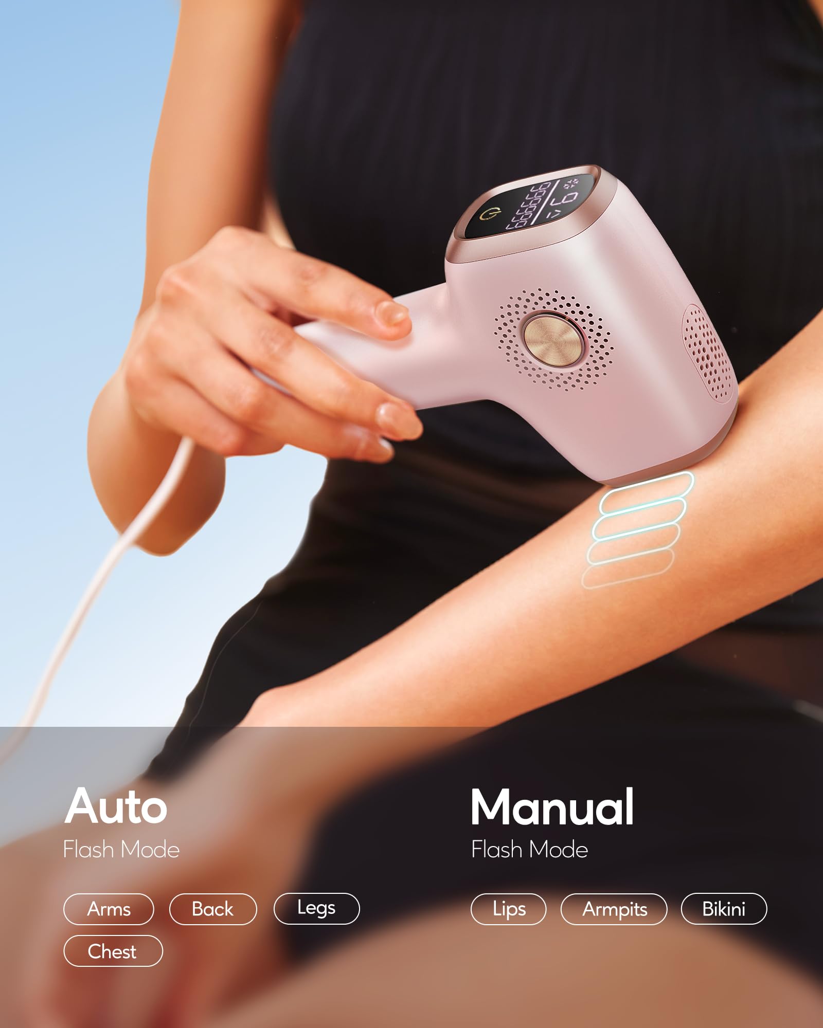 INNZA IPL nueve niveles de energía permiten adaptar la intensidad.