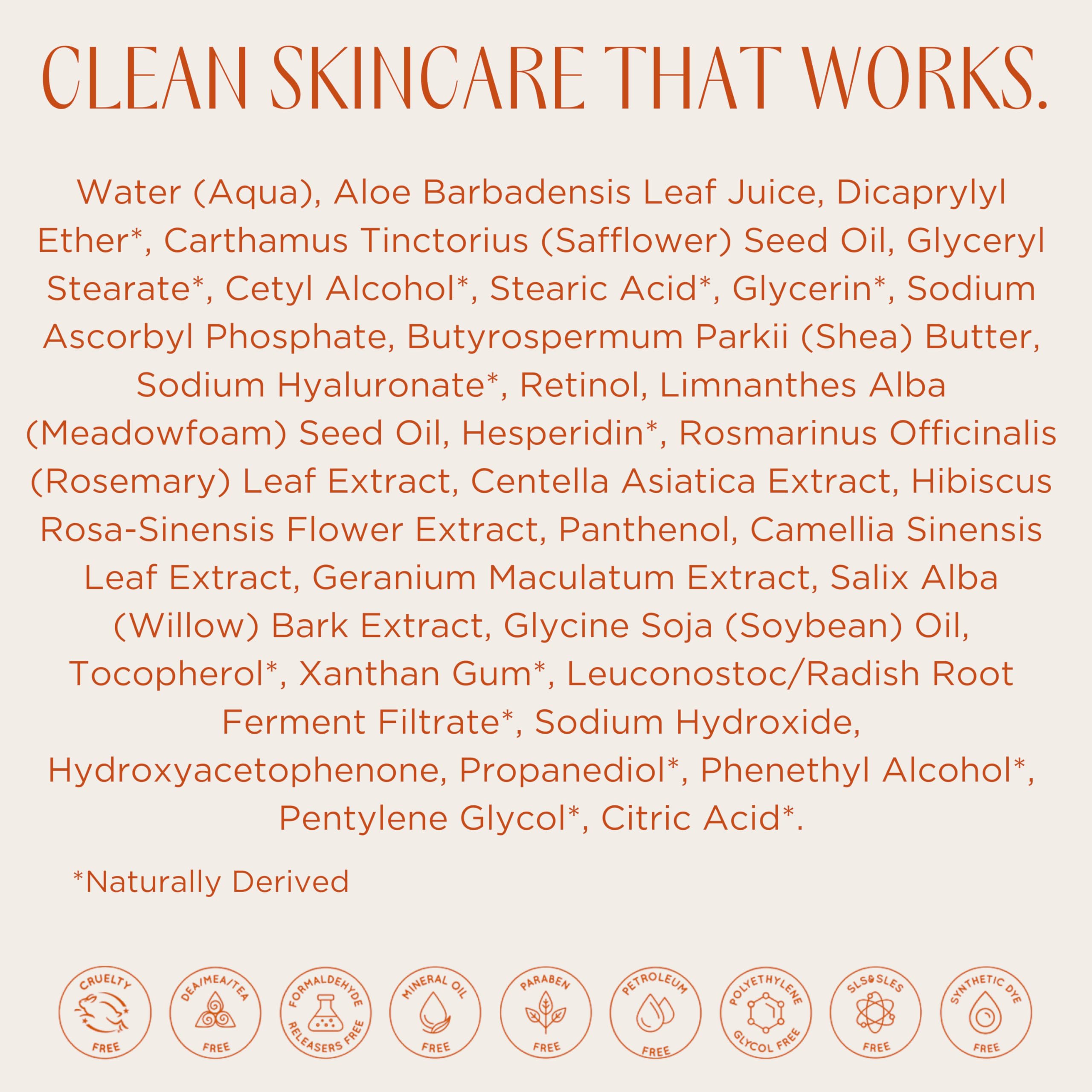 InstaNatural cream applied on skin at night highlights soothing nightly nourishment.