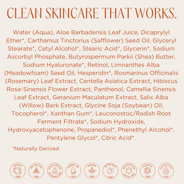 InstaNatural cream applied on skin at night highlights soothing nightly nourishment.