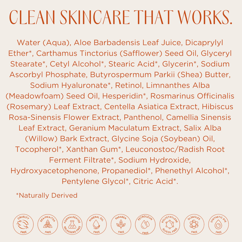 InstaNatural cream applied on skin at night highlights soothing nightly nourishment.