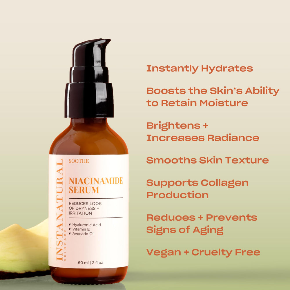 Textura ligera del serum de niacinamida para absorción rápida.