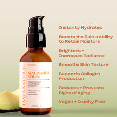 Textura ligera del serum de niacinamida para absorción rápida.