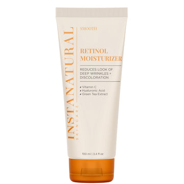 InstaNatural Retinol Nighttime Moisturizer bottle highlights premium packaging for nighttime care.